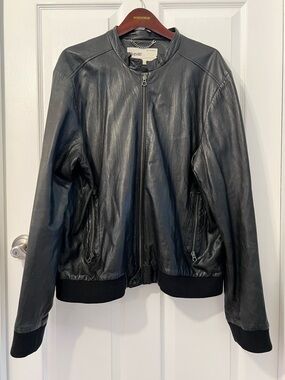 Ever Men’s 100% European Lambskin Leather Bomber Jacket XXL Black